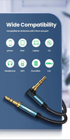 HI-FI 3.5mm Aux Cable Male to Male Audio Jack Cable For Car Headphone Mobile Phone Stevvex