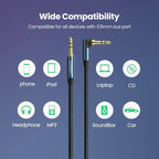 HI-FI 3.5mm Aux Cable Male to Male Audio Jack Cable For Car Headphone Mobile Phone Stevvex