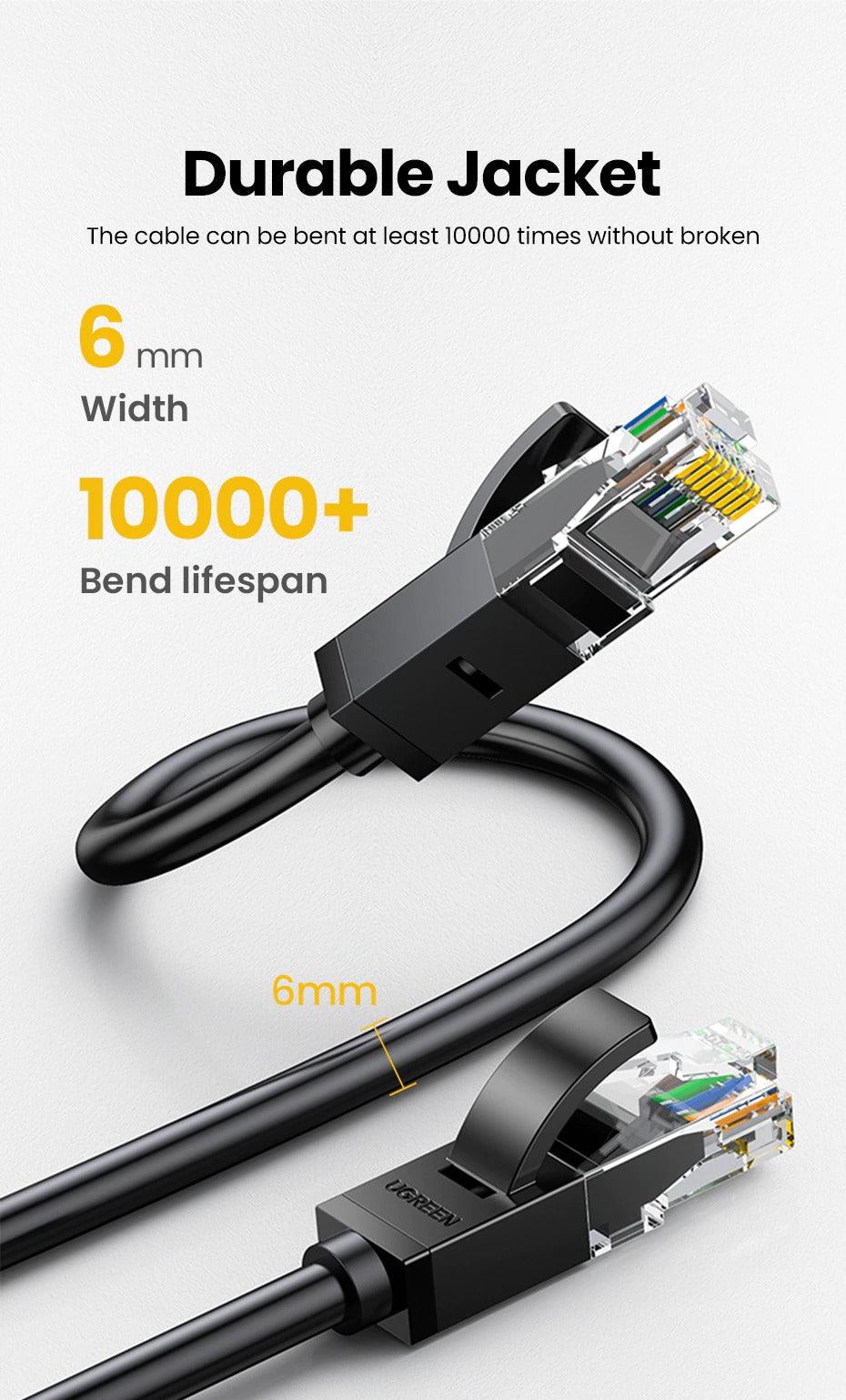 Ethernet Cable 1000Mbps Cat 6 Network Lan UTP Gigabit Networking Wire Plated RJ45 Connectors Cat6 Network Ethernet LAN Cable For Laptop Router RJ45 CAT6 Ethernet Cable Stevvex