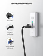 Elegant Black Ethernet Cable CAT8 40Gbps 2000MHz CAT 8 Networking Nylon Braided Internet LAN Network Cable With Gold Silver Plated RJ45 Connector Cord For Router TV Stevvex