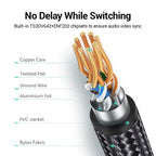 Elegant Black Ethernet Cable CAT8 40Gbps 2000MHz CAT 8 Networking Nylon Braided Internet LAN Network Cable With Gold Silver Plated RJ45 Connector Cord For Router TV Stevvex