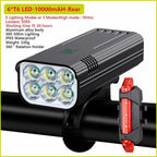 Ultra Bright Bicycle Light USB Rechargeable LED Bike Headlight Waterproof Bike Flashlight USB Rechargeable Bike Lights Front And Back 8 LED Bicycle Lights Front 5 Light Modes 15-30 Hours Working Time Stevvex