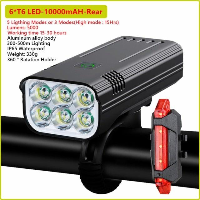 Ultra Bright Bicycle Light USB Rechargeable LED Bike Headlight Waterproof Bike Flashlight USB Rechargeable Bike Lights Front And Back 8 LED Bicycle Lights Front 5 Light Modes 15-30 Hours Working Time Stevvex