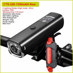 Ultra Bright Bicycle Light USB Rechargeable LED Bike Headlight Waterproof Bike Flashlight USB Rechargeable Bike Lights Front And Back 8 LED Bicycle Lights Front 5 Light Modes 15-30 Hours Working Time Stevvex