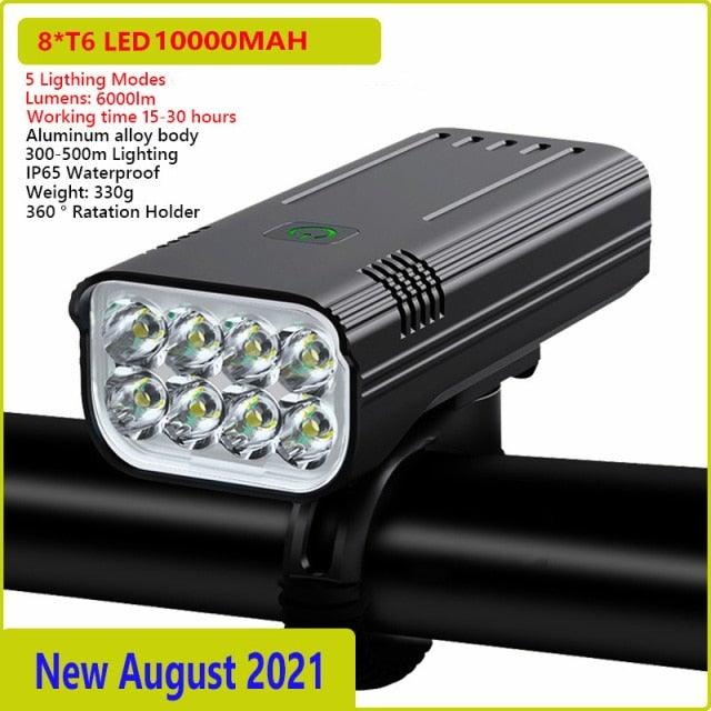 Ultra Bright Bicycle Light USB Rechargeable LED Bike Headlight Waterproof Bike Flashlight USB Rechargeable Bike Lights Front And Back 8 LED Bicycle Lights Front 5 Light Modes 15-30 Hours Working Time Stevvex