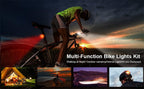 Ultra Bright Bicycle Light USB Rechargeable LED Bike Headlight Waterproof Bike Flashlight USB Rechargeable Bike Lights Front And Back 8 LED Bicycle Lights Front 5 Light Modes 15-30 Hours Working Time Stevvex