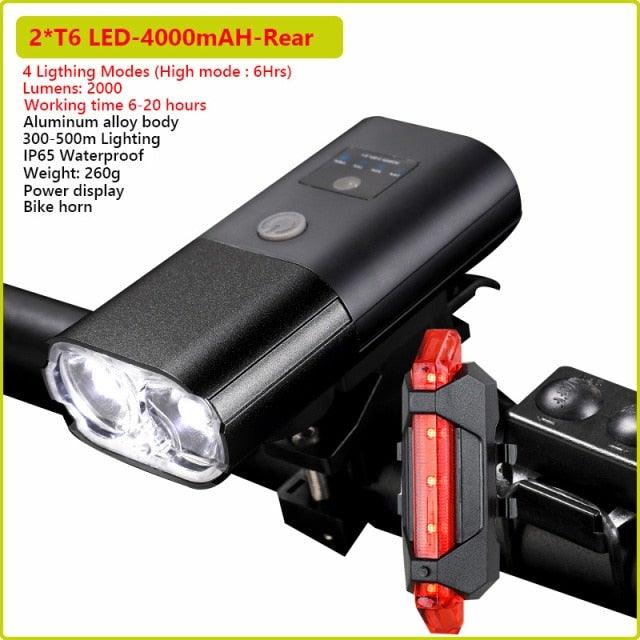 Ultra Bright Bicycle Light USB Rechargeable LED Bike Headlight Waterproof Bike Flashlight USB Rechargeable Bike Lights Front And Back 8 LED Bicycle Lights Front 5 Light Modes 15-30 Hours Working Time Stevvex