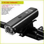 Ultra Bright Bicycle Light USB Rechargeable LED Bike Headlight Waterproof Bike Flashlight USB Rechargeable Bike Lights Front And Back 8 LED Bicycle Lights Front 5 Light Modes 15-30 Hours Working Time Stevvex