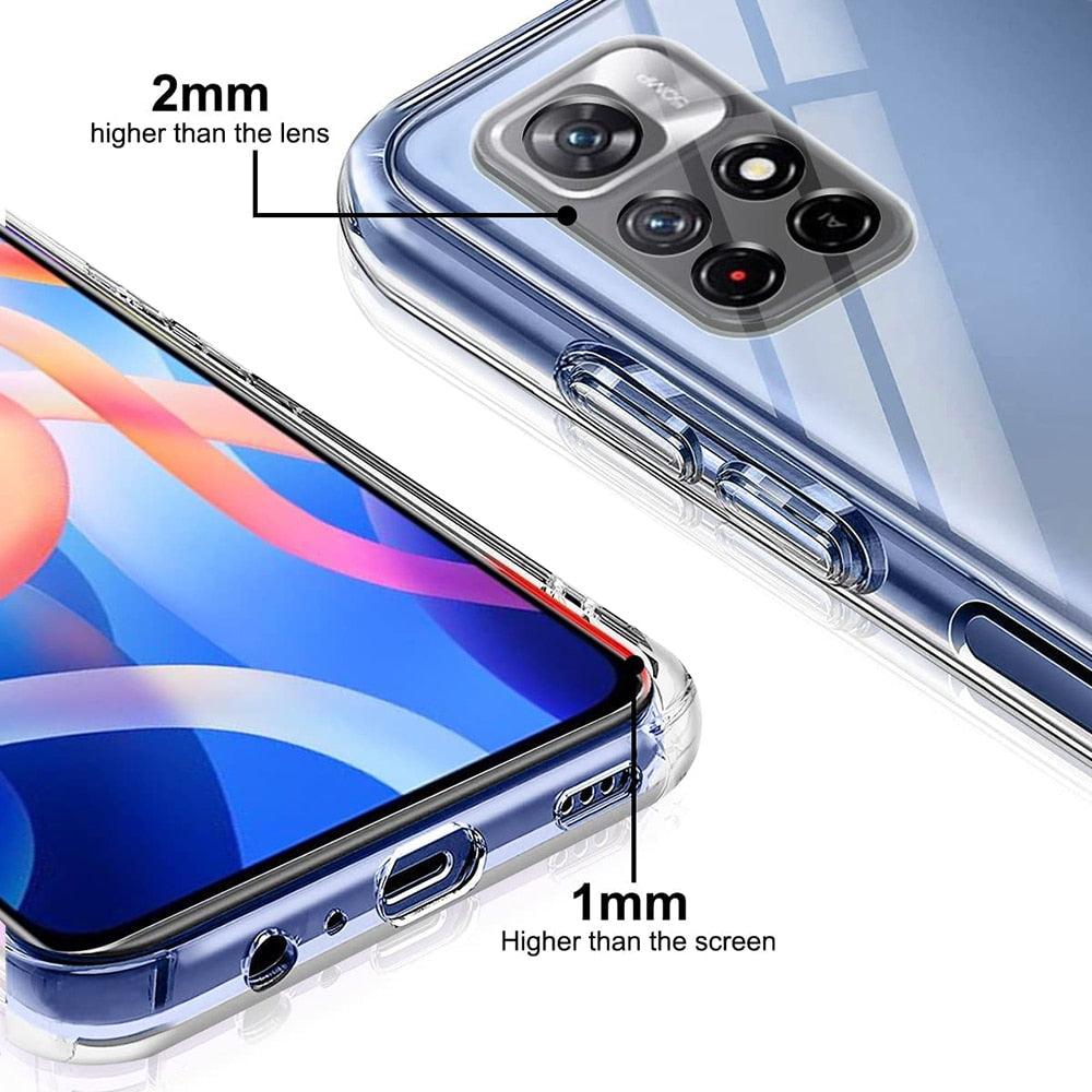 Ultra Thin Silicone Phone Case For Xiaomi Redmi Note 11 10 9 8 Pro Max 11T 10S 9S 9T 8T Clear Soft Case For Redmi 10 9A 9C Transparent Hard PC Back Bumper Scratch Resistant Phone Cover Stevvex