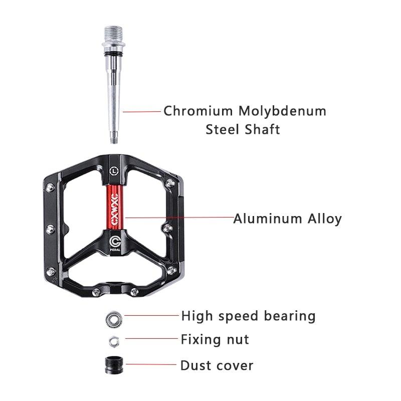 Ultralight Bicycle Pedal Road Flat Anti-slip Cycling Pedal Wide 3 Sealed Bearings Pedals Bicycle Accessories Bike Pedals Bearings Pedals for Bicycle Lightweight Bicycle Pedals For Road Bikes Stevvex