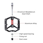 Ultralight Bicycle Pedal Road Flat Anti-slip Cycling Pedal Wide 3 Sealed Bearings Pedals Bicycle Accessories Bike Pedals Bearings Pedals for Bicycle Lightweight Bicycle Pedals For Road Bikes Stevvex