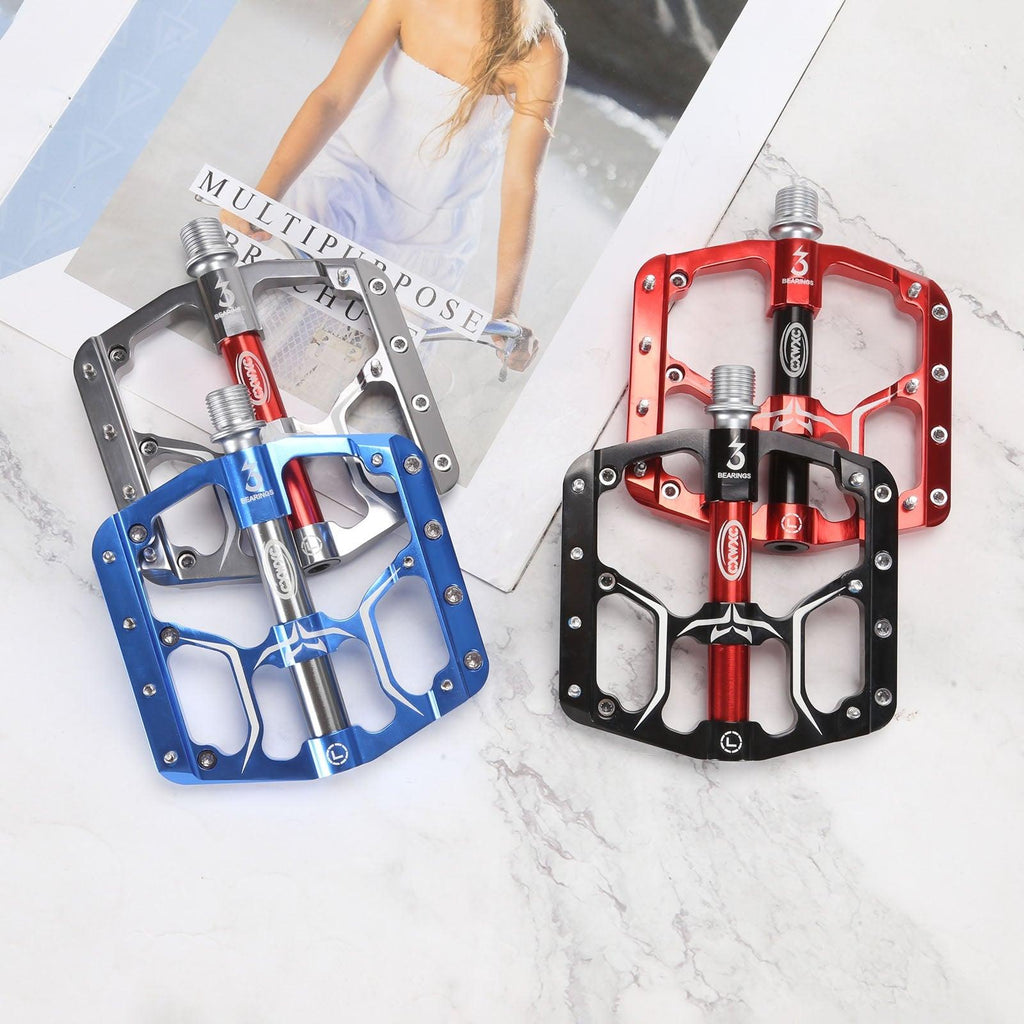 Ultralight Bicycle Pedal Road Flat Anti-slip Cycling Pedal Wide 3 Sealed Bearings Pedals Bicycle Accessories Bike Pedals Bearings Pedals for Bicycle Lightweight Bicycle Pedals For Road Bikes Stevvex