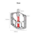 Ultralight Bicycle Pedal Road Flat Anti-slip Cycling Pedal Wide 3 Sealed Bearings Pedals Bicycle Accessories Bike Pedals Bearings Pedals for Bicycle Lightweight Bicycle Pedals For Road Bikes Stevvex