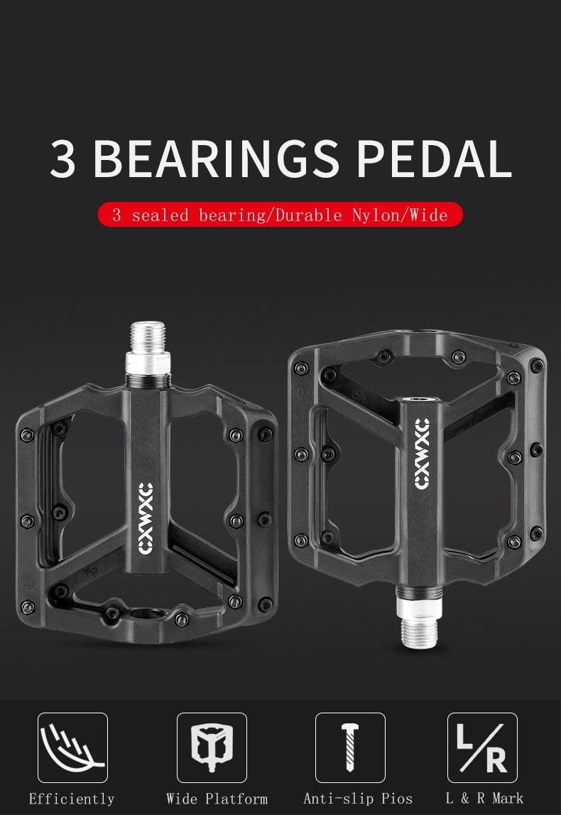 Ultralight Flat  Pedals Nylon Bicycle Pedal Mountain Bike Platform Pedals 3 Sealed Bearings Cycling Pedals For Bicycle Mountain Bike Pedals Pedals Bicycle Flat Pedals Bearing Lightweight Platform For Road Mountain Bike Stevvex
