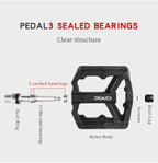 Ultralight Flat  Pedals Nylon Bicycle Pedal Mountain Bike Platform Pedals 3 Sealed Bearings Cycling Pedals For Bicycle Mountain Bike Pedals Pedals Bicycle Flat Pedals Bearing Lightweight Platform For Road Mountain Bike Stevvex