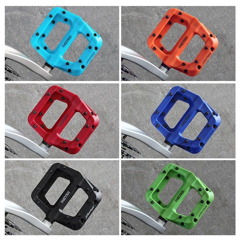Ultralight Seal Bearings Bicycle Bike Pedals Cycling Nylon Road Pedals Flat Platform Bicycle Parts Accessories Mountain Bike Pedals Ultra Strong Machined Bicycle Flat Alloy Pedals Non-Slip Stevvex