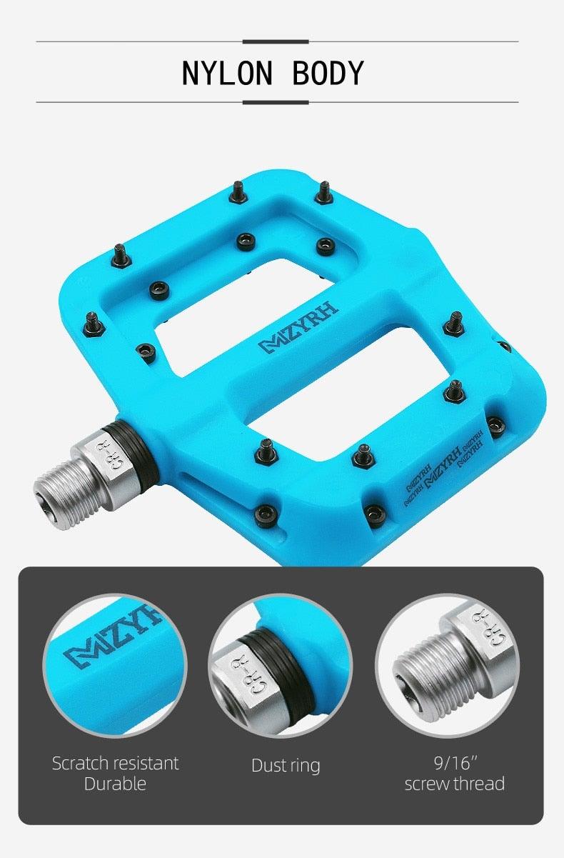 Ultralight Seal Bearings Bicycle Bike Pedals Cycling Nylon Road Pedals Flat Platform Bicycle Parts Accessories Mountain Bike Pedals Ultra Strong Machined Bicycle Flat Alloy Pedals Non-Slip Stevvex