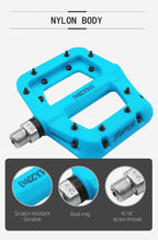 Ultralight Seal Bearings Bicycle Bike Pedals Cycling Nylon Road Pedals Flat Platform Bicycle Parts Accessories Mountain Bike Pedals Ultra Strong Machined Bicycle Flat Alloy Pedals Non-Slip Stevvex