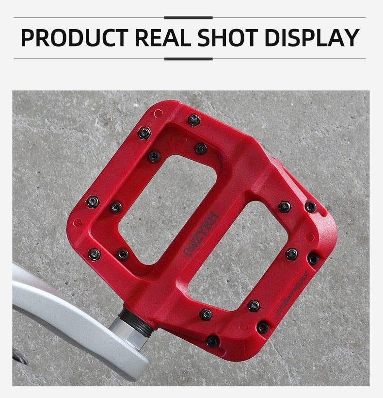 Ultralight Seal Bearings Bicycle Bike Pedals Cycling Nylon Road Pedals Flat Platform Bicycle Parts Accessories Mountain Bike Pedals Ultra Strong Machined Bicycle Flat Alloy Pedals Non-Slip Stevvex