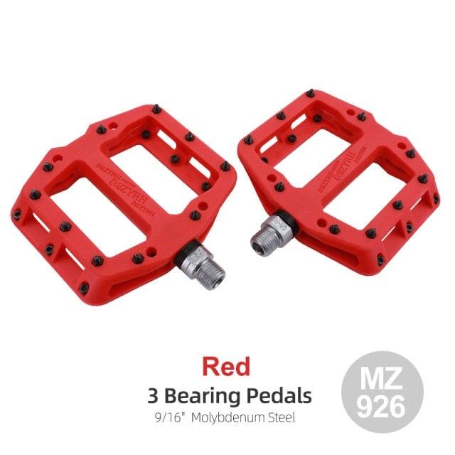 Ultralight Seal Bearings Bicycle Bike Pedals Cycling Nylon Road Pedals Flat Platform Bicycle Parts Accessories Mountain Bike Pedals Ultra Strong Machined Bicycle Flat Alloy Pedals Non-Slip Stevvex