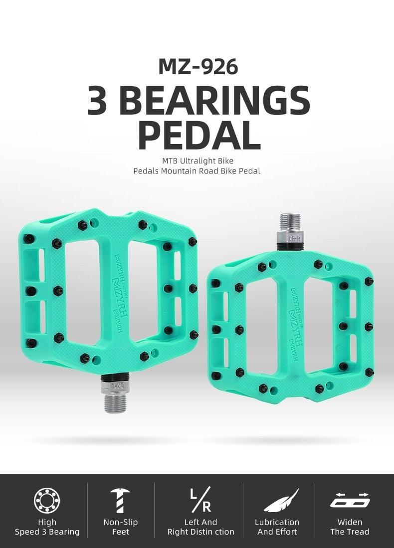 Ultralight Seal Bearings Bicycle Bike Pedals Cycling Nylon Road Pedals Flat Platform Bicycle Parts Accessories Mountain Bike Pedals Ultra Strong Machined Bicycle Flat Alloy Pedals Non-Slip Stevvex
