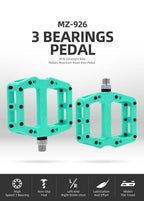 Ultralight Seal Bearings Bicycle Bike Pedals Cycling Nylon Road Pedals Flat Platform Bicycle Parts Accessories Mountain Bike Pedals Ultra Strong Machined Bicycle Flat Alloy Pedals Non-Slip Stevvex