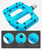 Ultralight Seal Bearings Bicycle Bike Pedals Cycling Nylon Road Pedals Flat Platform Bicycle Parts Accessories Mountain Bike Pedals Ultra Strong Machined Bicycle Flat Alloy Pedals Non-Slip Stevvex