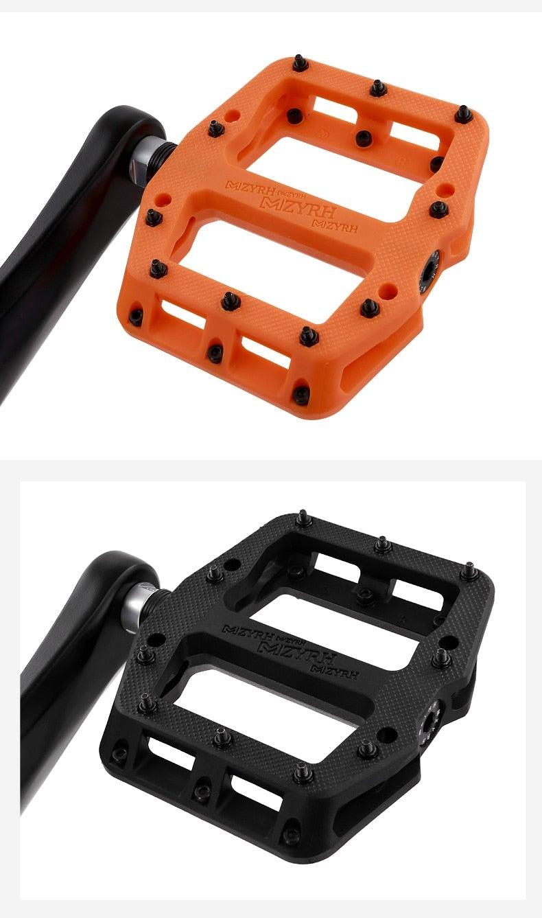 Ultralight Seal Bearings Bicycle Bike Pedals Cycling Nylon Road Pedals Flat Platform Bicycle Parts Accessories Mountain Bike Pedals Ultra Strong Machined Bicycle Flat Alloy Pedals Non-Slip Stevvex