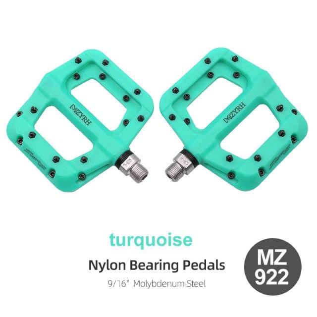 Ultralight Seal Bearings Bicycle Bike Pedals Cycling Nylon Road Pedals Flat Platform Bicycle Parts Accessories Mountain Bike Pedals Ultra Strong Machined Bicycle Flat Alloy Pedals Non-Slip Stevvex