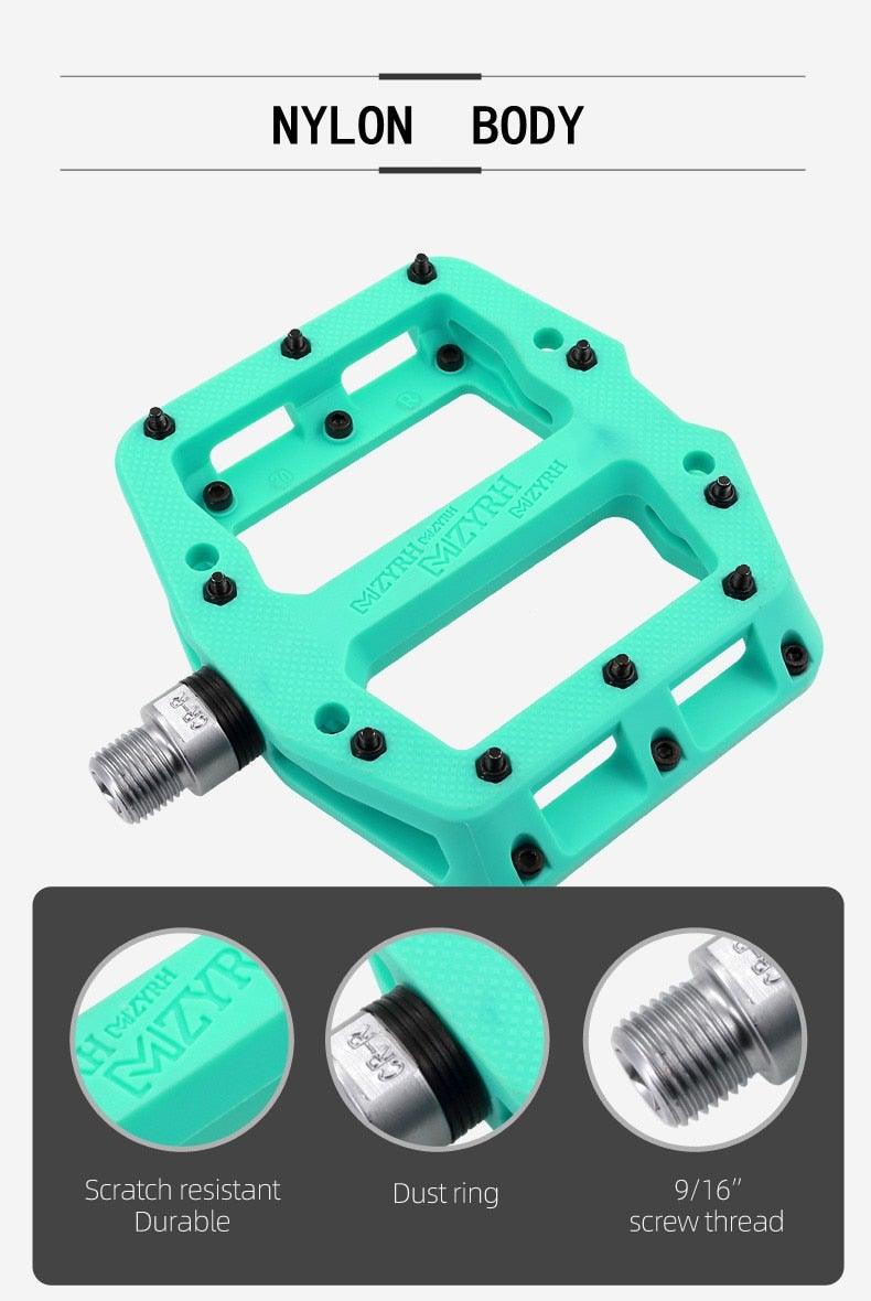 Ultralight Seal Bearings Bicycle Bike Pedals Cycling Nylon Road Pedals Flat Platform Bicycle Parts Accessories Mountain Bike Pedals Ultra Strong Machined Bicycle Flat Alloy Pedals Non-Slip Stevvex