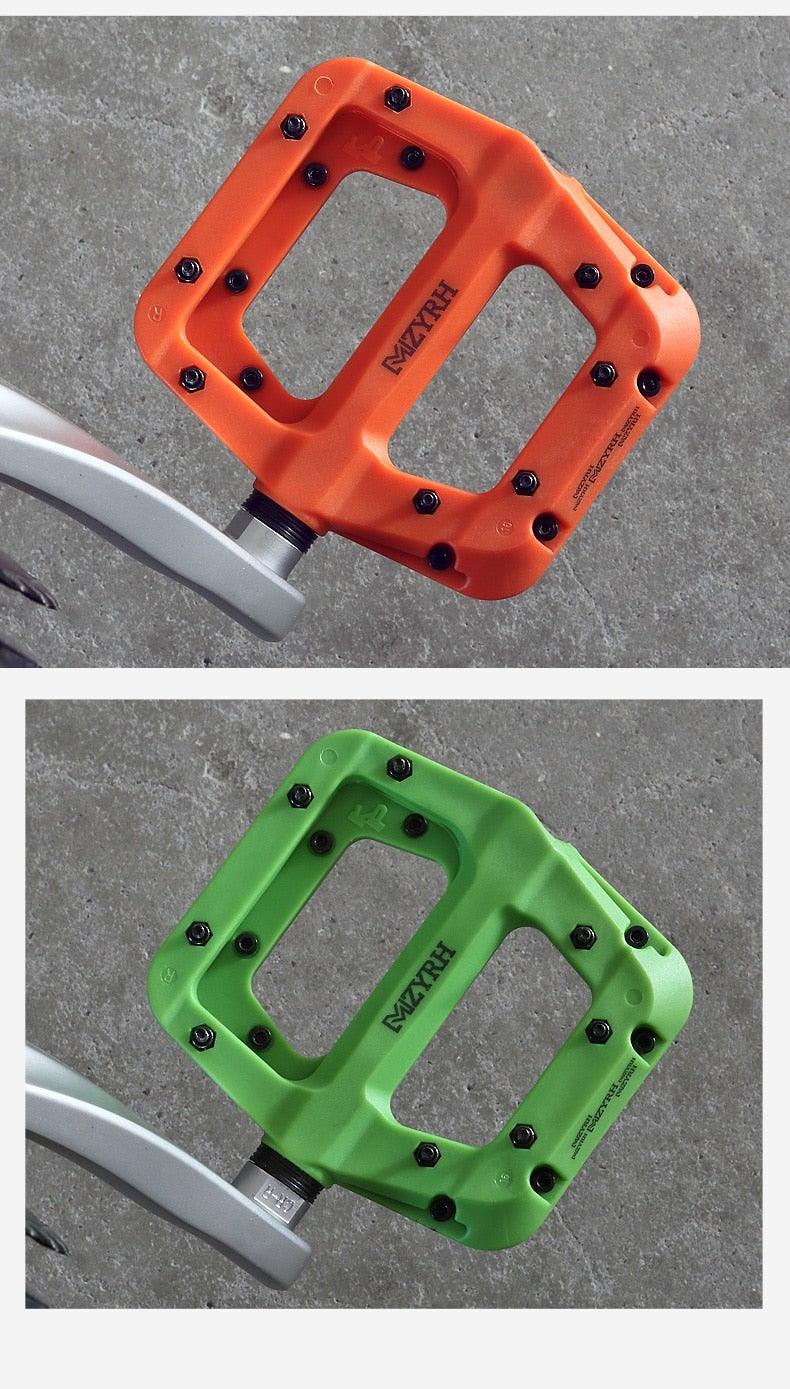 Ultralight Seal Bearings Bicycle Bike Pedals Cycling Nylon Road Pedals Flat Platform Bicycle Parts Accessories Mountain Bike Pedals Ultra Strong Machined Bicycle Flat Alloy Pedals Non-Slip Stevvex