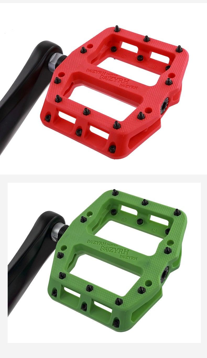 Ultralight Seal Bearings Bicycle Bike Pedals Cycling Nylon Road Pedals Flat Platform Bicycle Parts Accessories Mountain Bike Pedals Ultra Strong Machined Bicycle Flat Alloy Pedals Non-Slip Stevvex