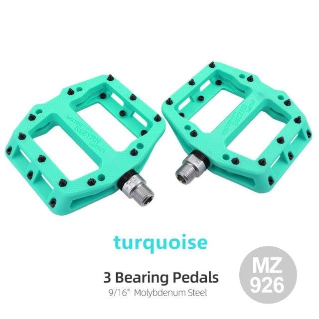 Ultralight Seal Bearings Bicycle Bike Pedals Cycling Nylon Road Pedals Flat Platform Bicycle Parts Accessories Mountain Bike Pedals Ultra Strong Machined Bicycle Flat Alloy Pedals Non-Slip Stevvex