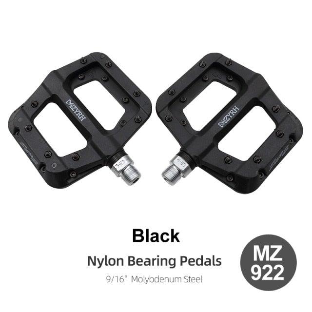 Ultralight Seal Bearings Bicycle Bike Pedals Cycling Nylon Road Pedals Flat Platform Bicycle Parts Accessories Mountain Bike Pedals Ultra Strong Machined Bicycle Flat Alloy Pedals Non-Slip Stevvex