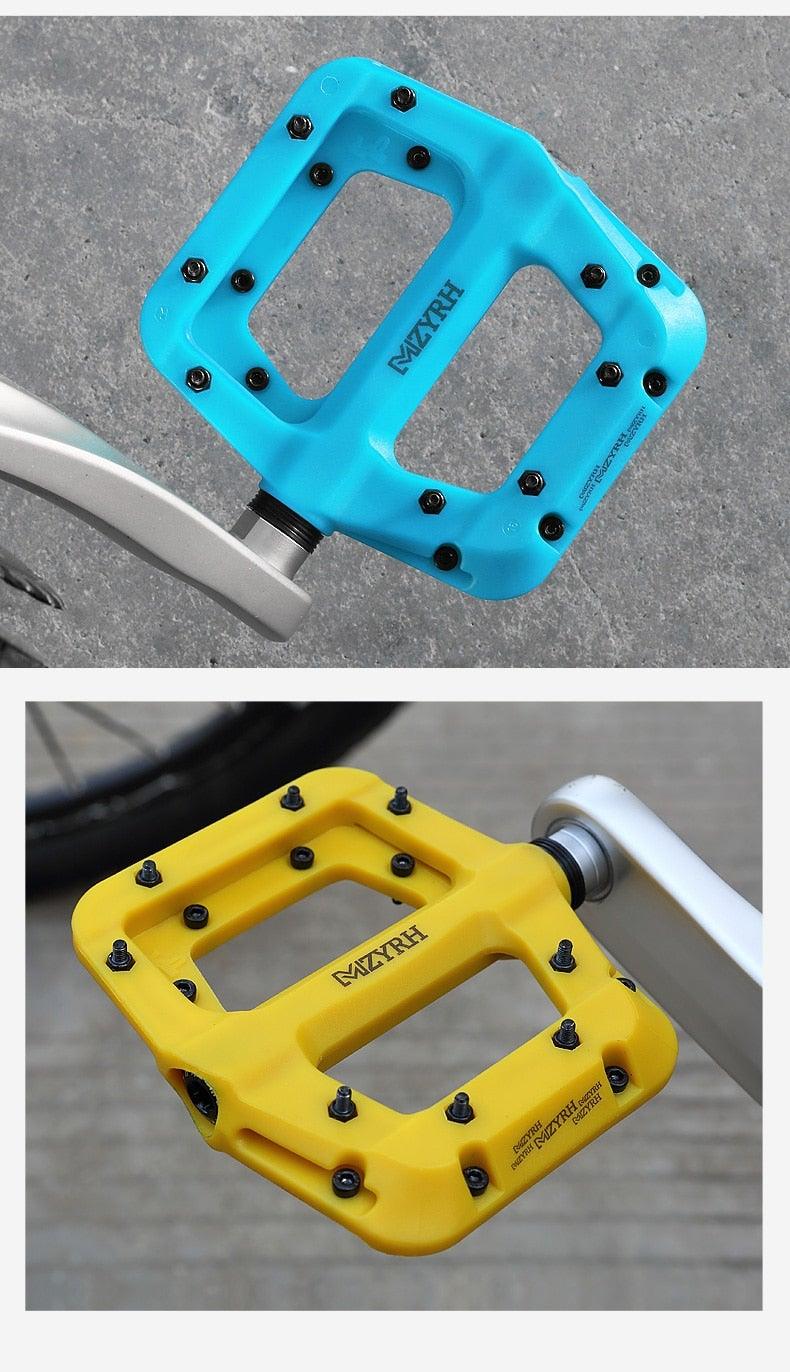 Ultralight Seal Bearings Bicycle Bike Pedals Cycling Nylon Road Pedals Flat Platform Bicycle Parts Accessories Mountain Bike Pedals Ultra Strong Machined Bicycle Flat Alloy Pedals Non-Slip Stevvex