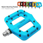 Ultralight Seal Bearings Bicycle Bike Pedals Cycling Nylon Road Pedals Flat Platform Bicycle Parts Accessories Mountain Bike Pedals Ultra Strong Machined Bicycle Flat Alloy Pedals Non-Slip Stevvex