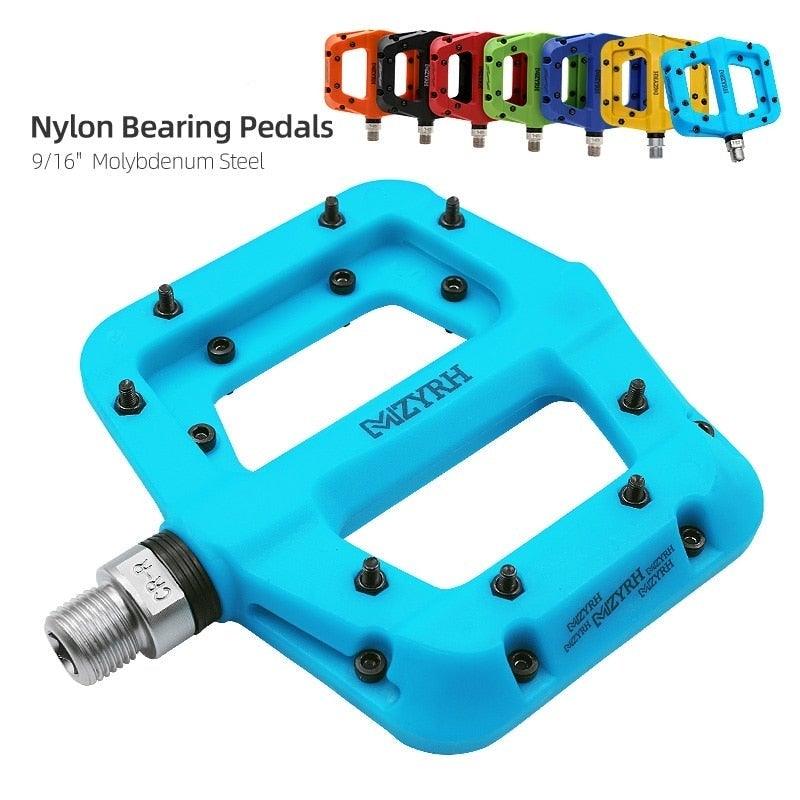 Ultralight Seal Bearings Bicycle Bike Pedals Cycling Nylon Road Pedals Flat Platform Bicycle Parts Accessories Mountain Bike Pedals Ultra Strong Machined Bicycle Flat Alloy Pedals Non-Slip Stevvex