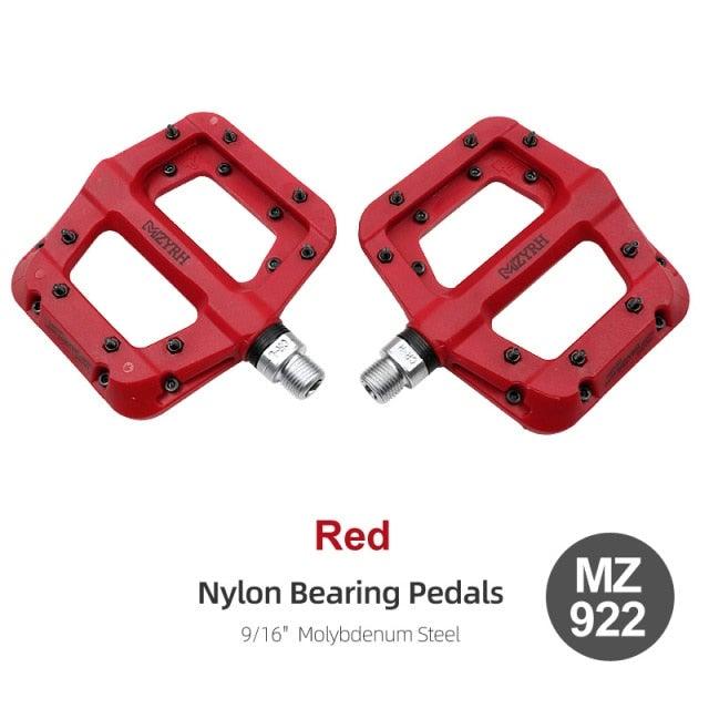Ultralight Seal Bearings Bicycle Bike Pedals Cycling Nylon Road Pedals Flat Platform Bicycle Parts Accessories Mountain Bike Pedals Ultra Strong Machined Bicycle Flat Alloy Pedals Non-Slip Stevvex