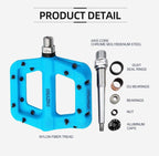 Ultralight Seal Bearings Bicycle Bike Pedals Cycling Nylon Road Pedals Flat Platform Bicycle Parts Accessories Mountain Bike Pedals Ultra Strong Machined Bicycle Flat Alloy Pedals Non-Slip Stevvex