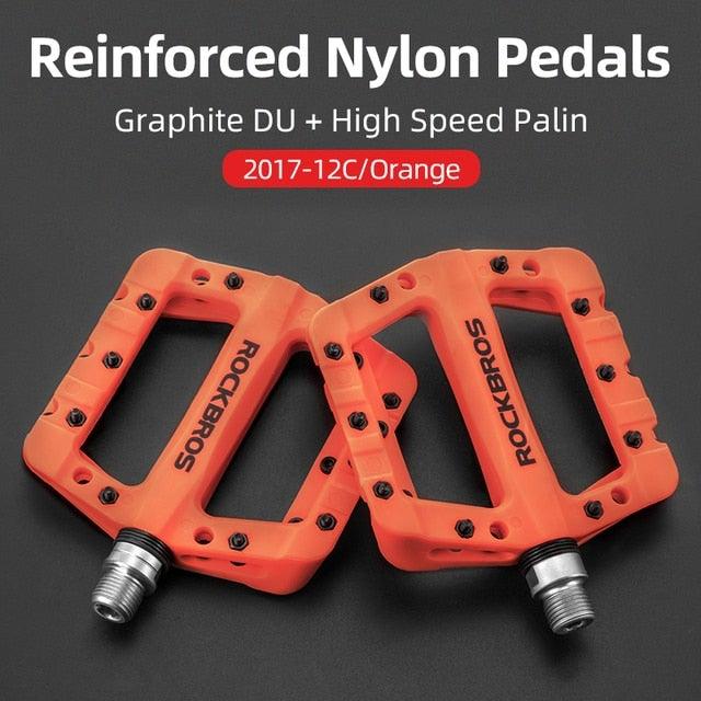 Ultralight Seal Bearings Bicycle Bike Pedals Cycling Nylon Road Pedals Flat Platform Bicycle Parts Accessories Pedals Mountain Bike Pedals Lightweight Nylon Fiber Bicycle Platform Pedals For Mountain Bike Stevvex