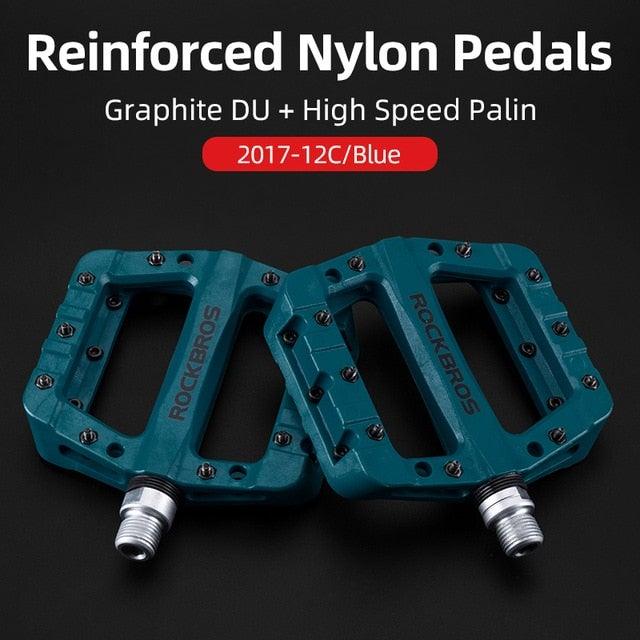Ultralight Seal Bearings Bicycle Bike Pedals Cycling Nylon Road Pedals Flat Platform Bicycle Parts Accessories Pedals Mountain Bike Pedals Lightweight Nylon Fiber Bicycle Platform Pedals For Mountain Bike Stevvex