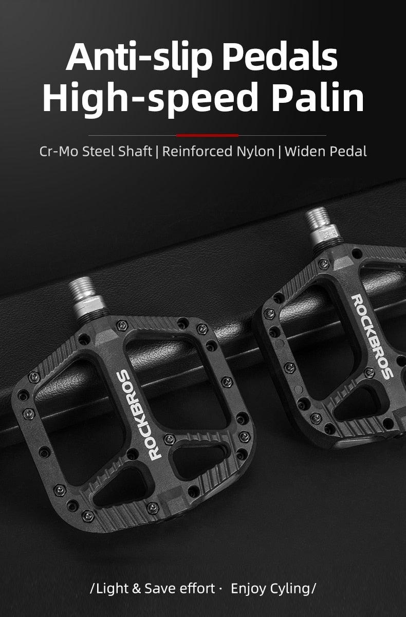 Ultralight Seal Bearings Bicycle Bike Pedals Cycling Nylon Road Pedals Flat Platform Bicycle Parts Accessories Pedals Mountain Bike Pedals Lightweight Nylon Fiber Bicycle Platform Pedals For Mountain Bike Stevvex