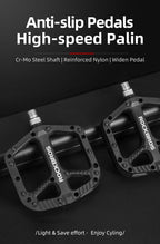 Ultralight Seal Bearings Bicycle Bike Pedals Cycling Nylon Road Pedals Flat Platform Bicycle Parts Accessories Pedals Mountain Bike Pedals Lightweight Nylon Fiber Bicycle Platform Pedals For Mountain Bike Stevvex