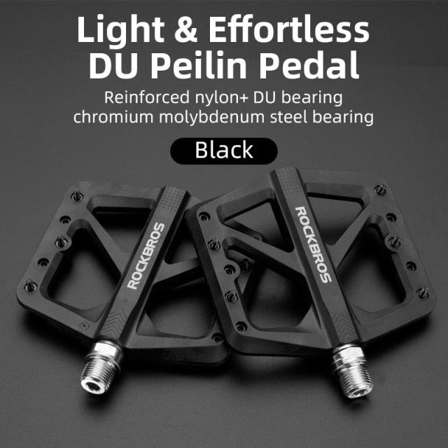 Ultralight Seal Bearings Bicycle Bike Pedals Cycling Nylon Road Pedals Flat Platform Bicycle Parts Accessories Pedals Mountain Bike Pedals Lightweight Nylon Fiber Bicycle Platform Pedals For Mountain Bike Stevvex