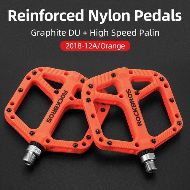Ultralight Seal Bearings Bicycle Bike Pedals Cycling Nylon Road Pedals Flat Platform Bicycle Parts Accessories Pedals Mountain Bike Pedals Lightweight Nylon Fiber Bicycle Platform Pedals For Mountain Bike Stevvex
