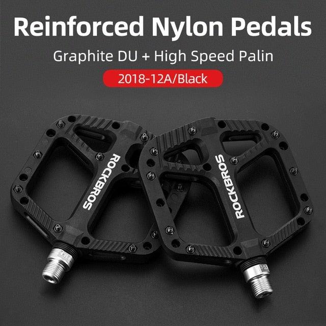 Ultralight Seal Bearings Bicycle Bike Pedals Cycling Nylon Road Pedals Flat Platform Bicycle Parts Accessories Pedals Mountain Bike Pedals Lightweight Nylon Fiber Bicycle Platform Pedals For Mountain Bike Stevvex