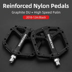 Ultralight Seal Bearings Bicycle Bike Pedals Cycling Nylon Road Pedals Flat Platform Bicycle Parts Accessories Pedals Mountain Bike Pedals Lightweight Nylon Fiber Bicycle Platform Pedals For Mountain Bike Stevvex