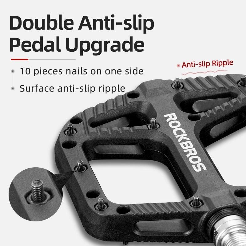 Ultralight Seal Bearings Bicycle Bike Pedals Cycling Nylon Road Pedals Flat Platform Bicycle Parts Accessories Pedals Mountain Bike Pedals Lightweight Nylon Fiber Bicycle Platform Pedals For Mountain Bike Stevvex