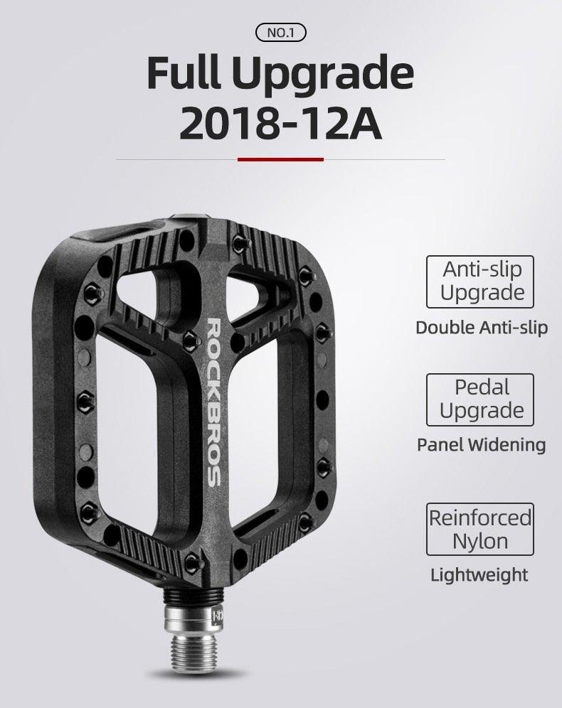 Ultralight Seal Bearings Bicycle Bike Pedals Cycling Nylon Road Pedals Flat Platform Bicycle Parts Accessories Pedals Mountain Bike Pedals Lightweight Nylon Fiber Bicycle Platform Pedals For Mountain Bike Stevvex