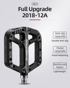 Ultralight Seal Bearings Bicycle Bike Pedals Cycling Nylon Road Pedals Flat Platform Bicycle Parts Accessories Pedals Mountain Bike Pedals Lightweight Nylon Fiber Bicycle Platform Pedals For Mountain Bike Stevvex